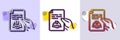 Engineering line icon. Technical documentation sign. Halftone dotted pattern. Vector