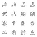 Engineering line icons set