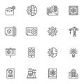 Engineering line icons set