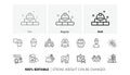 Engineering line icons set. Teamwork, Technical documentation and People Vector