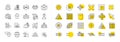 Engineering line icons. Teamwork, People and Technical documentation Vector