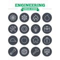 Engineering linear icons set. Thin outline signs Royalty Free Stock Photo