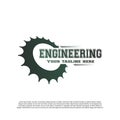 Engineering logo with gear concept. mechanic sign or symbol. technology icon -vector