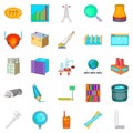 Engineering manager icons set, cartoon style Royalty Free Stock Photo