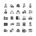 Engineering manufacturing industrial vector icon set