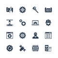 Engineering and manufacturing icon set