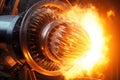 Engineering Marvel: Capturing the Burning Turbine of a Rocket Jet Engine. Generative By Ai Royalty Free Stock Photo