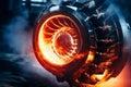 Engineering Marvel: Capturing the Burning Turbine of a Rocket Jet Engine. Generative By Ai Royalty Free Stock Photo