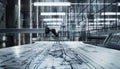 Engineering office using large format plotter for wide design blueprints with generative ai