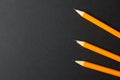 Engineering pencils on a black background, empty space for text