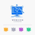 engineering, project, tools, workshop, processing 5 Color Glyph Web Icon Template isolated on white. Vector illustration Royalty Free Stock Photo