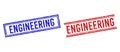 Rubber Textured ENGINEERING Stamps with Double Lines