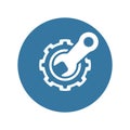 Engineering Service Icon. Gear and Wrench. Repair Symbol.