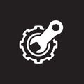 Engineering Service Icon. Gear and Wrench. Repair Symbol.
