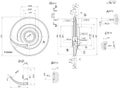 Engineering sketch of wheel with blades