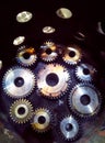 Engineering steel gears after induction hardening Royalty Free Stock Photo