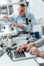 Engineering students working in the lab