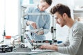 Engineering students working in the lab Royalty Free Stock Photo