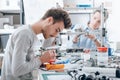 Engineering students working in the lab Royalty Free Stock Photo