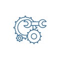 Engineering support line icon concept. Engineering support flat  vector symbol, sign, outline illustration. Royalty Free Stock Photo