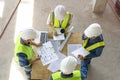 engineering teamwork meeting on site work,engineers project manager consultation meeting with coworker Royalty Free Stock Photo