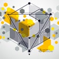 Engineering technological yellow vector 3D wallpaper made with c Royalty Free Stock Photo