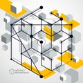 Engineering technological yellow vector 3D wallpaper made with c Royalty Free Stock Photo