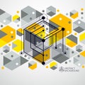 Engineering technological yellow vector 3D wallpaper made with c Royalty Free Stock Photo