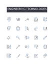 Engineering technologies line icons collection. Computer systems, Environmental sustainability, Industrial automation