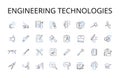 Engineering technologies line icons collection. Computer systems, Environmental sustainability, Industrial automation