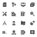 Engineering technology vector icons set Royalty Free Stock Photo