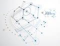 Engineering technology vector wallpaper made with hexagons, circles and lines. Royalty Free Stock Photo