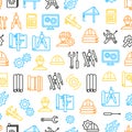Engineering Thin Line Seamless Pattern Background. Vector