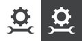 Engineering tool icon Flat set in black and white color