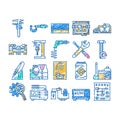 engineering tool work equipment icon hand drawn