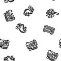 engineering tool work equipment vector seamless pattern