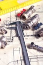 Engineering tools and plumbing details on a technical drawing. Caliper and ruler Royalty Free Stock Photo