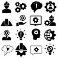 Engineering vector icon set. Manufacturing illustration sign collection. construction symbol. For web sites