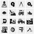 Engineering vector icons set on gray