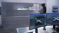 Engineers check aerodynamics of drone