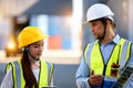 Engineers are checking the condition of the solar panels before installing them Royalty Free Stock Photo