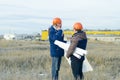 Engineers at a construction site