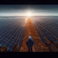 Engineers generate renewable electricity from Solar Energy.generative ai