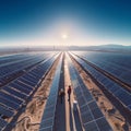 Engineers generate renewable electricity from Solar Energy.generative ai