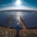 Engineers generate renewable electricity from Solar Energy.generative ai