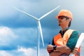 Engineers wind turbine. Royalty Free Stock Photo