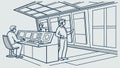 Engineers Operating Advanced Control Room Systems, vector design Generative AI Royalty Free Stock Photo