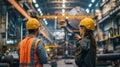 Engineers overseeing the casting of steel