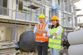 Engineers team leader at construction site