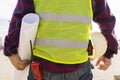 Engineers and workers inspect projects on construction site background, radio communication site Royalty Free Stock Photo